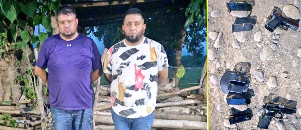 Militares capturan a guatemaltecos que pretendían ingresar al país portando armas