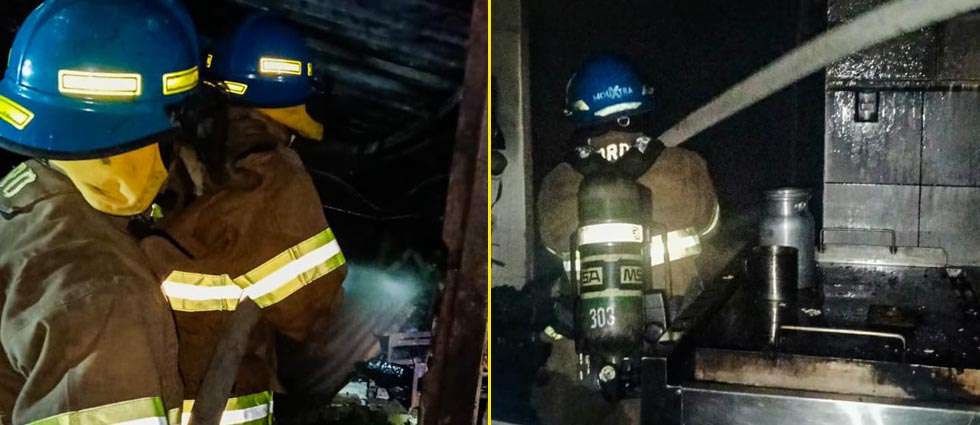 Bomberos sofocan incendio en pupusería de los Planes de Renderos