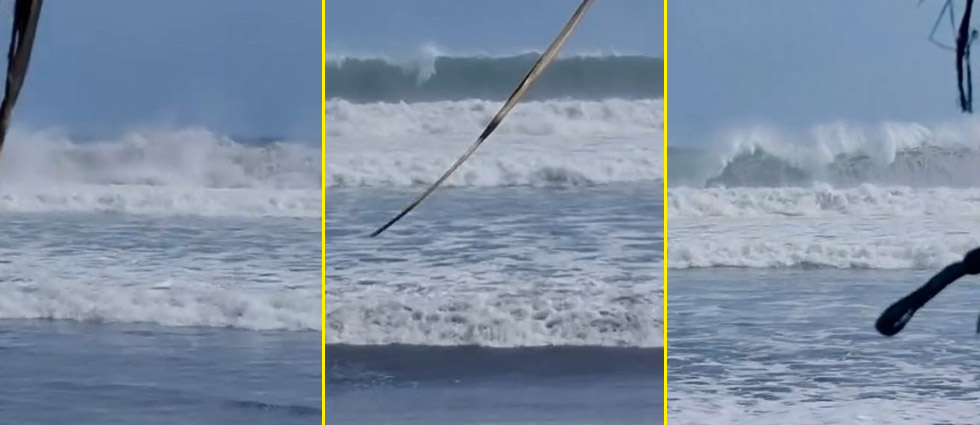 Reportan impresionantes olas de ¡casi 7 metros de altura! en la playa Metalío