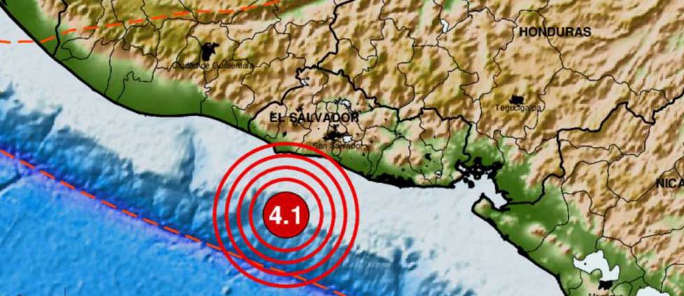 Sismo de 4.1 grados frente a la costa de La Libertad sacude parte de El Salvador