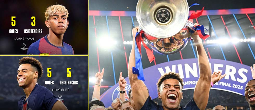 Désiré Doué, por encima de Yamal, elegido mejor jugador de la Champions menor de 21 años