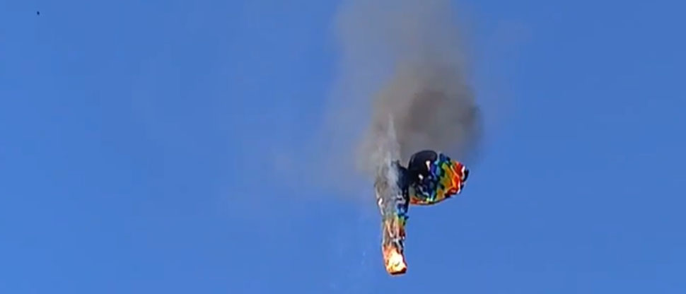 Este es el momento cuando se incendia un globo en Brasil, 8 personas fallecieron