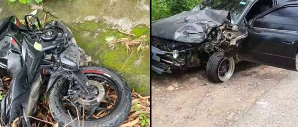 Fuerte choque deja a motociclista lesionado en Santa Rosa de Lima