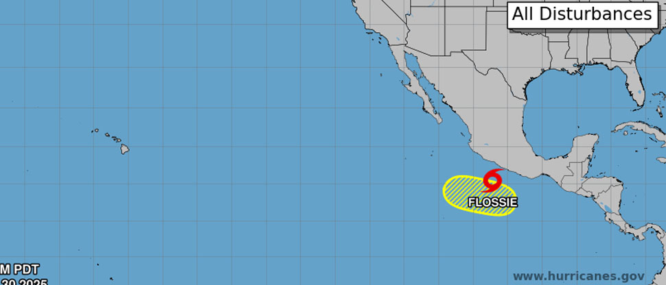 Tormenta tropical Flossie continúa su trayectoria hacia el este-noreste