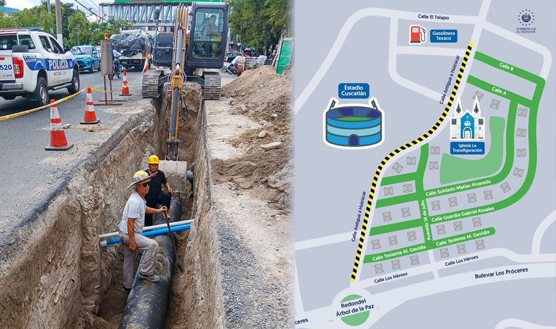 Estas calles de San Salvador serán intervenidas por instalación de tuberías