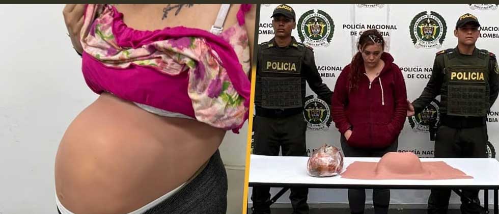 La «narco barriga»: Mujer fingió estar embarazada para transportar cocaína