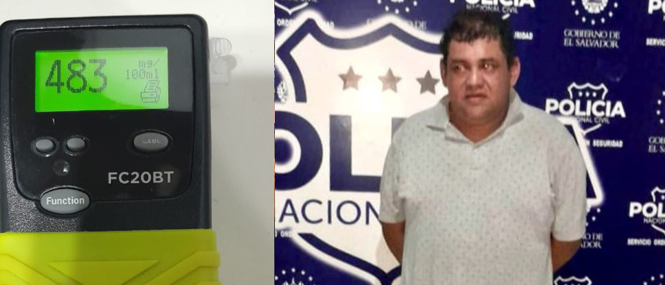 Hombre se accidenta con su carro y es detenido por manejar con 483° de alcohol en sangre
