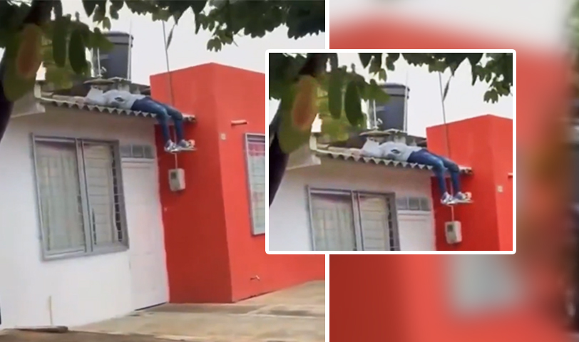 Borrachín intenta ingresar a su casa por el techo y se queda dormido