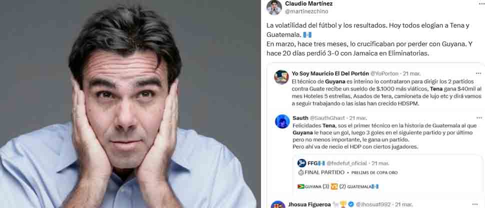 Chino Martínez cuestiona los elogios al DT de Guatemala cuando hace 3 meses lo crucificaban