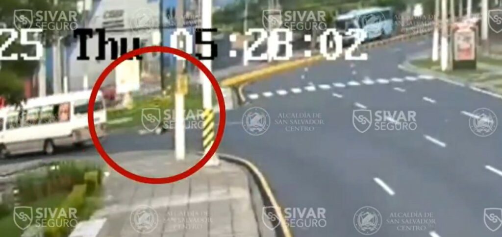 Pasajero cae de una coaster cuando circulaba frente a la plaza Salvador del Mundo