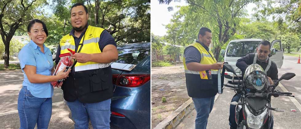 Entregan implementos de seguridad vial a automovilistas y motociclistas durante control