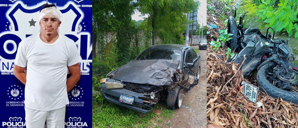 Sujeto sin licencia y en estado de ebriedad embiste a un policía que viajaba en moto