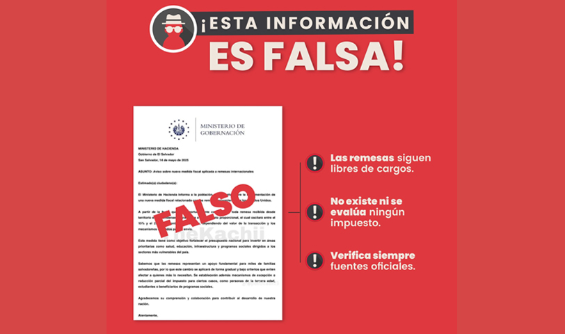Ministerio de Hacienda desmiente información sobre supuesto impuesto a las remesas