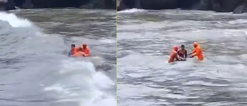 Guardavidas rescatan a hombre arrastrado por una corriente marina en Sonsonate