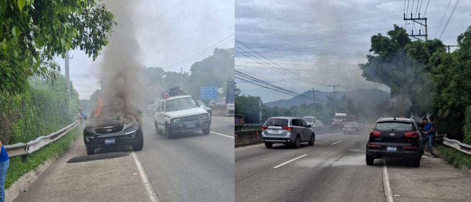 Camioneta se incendia cuando circulaba sobre bulevar Constitución