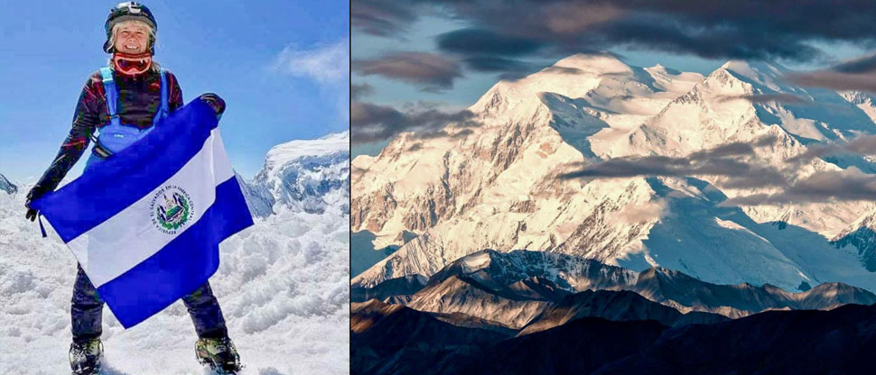Alfa Karina Arrué logra llegar a la cima de la montaña más alta de América del Norte