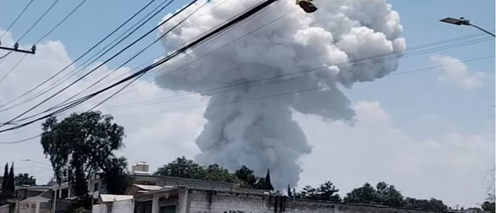Se registra explosión en polvorín en zona de Tultepec