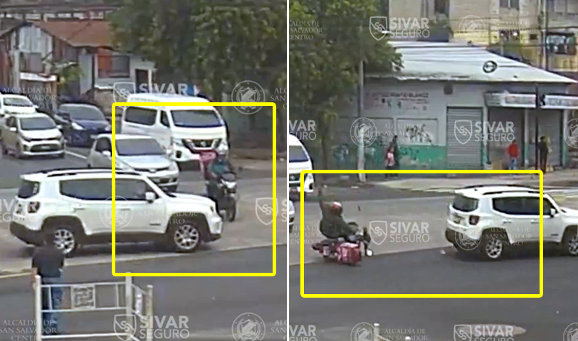 Conductor se pasa semáforo en rojo e impacta a un motociclista en la Juan Pablo II