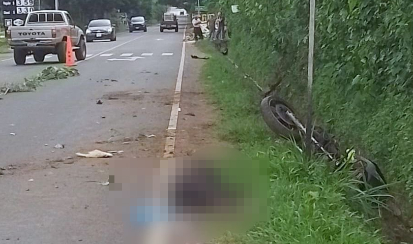 Motociclista pierde la vida tras ser embestido por un vehículo particular en Ahuachapán