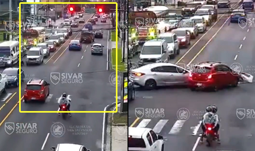 Otro más: conductor se pasa el semáforo en rojo y provoca accidente en la capital