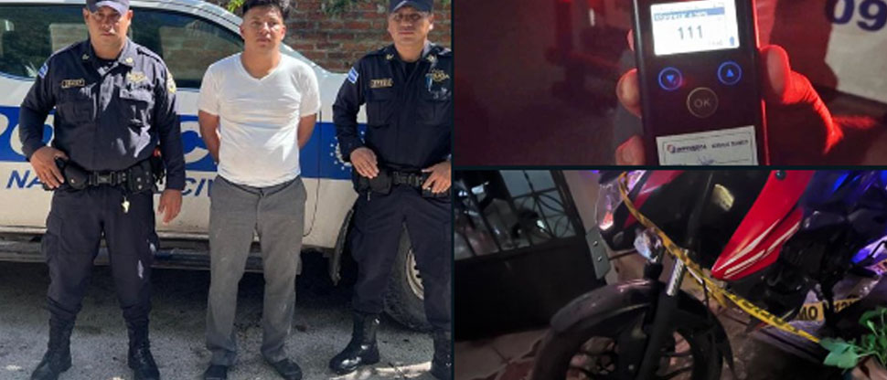 Capturan a motociclista borracho que no respetó escena de peatón fallecido en Chalatenango