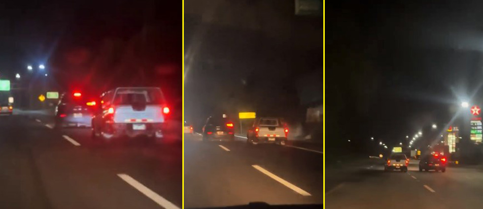 Temerarios conductores casi provocan siniestro vial tras pelearse la vía en San Salvador