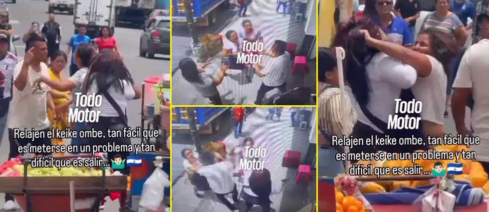 Grupo de vendedores se van a los golpes en San Salvador