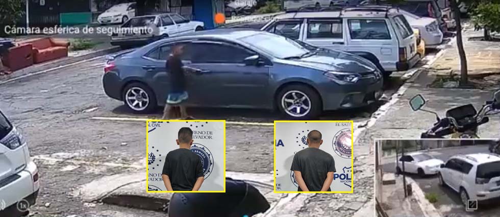 Policías detienen a menores, de 13 y 16, tras hurtar un auto y chocarlo en Soyapango