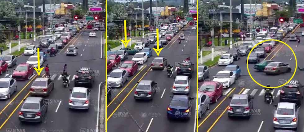 Conductor se cruza un semáforo en rojo y provoca un siniestro vial en la Escalón