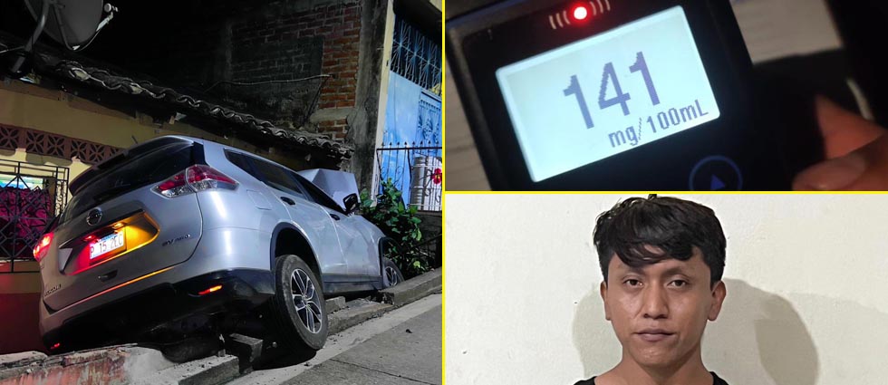 Arrestan a conductor ebrio tras chocar contra una vivienda en Morazán