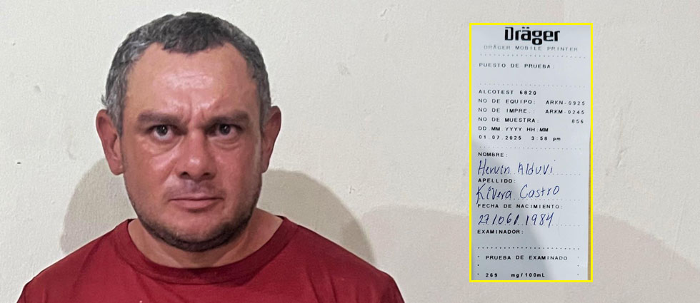 Capturan a ebrio que provocó un siniestro vial y lesionó a un motociclista: registró 269 de alcohol