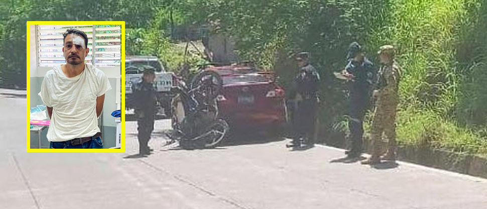 Capturan a motociclista que chocó contra carro en La Unión provocando el fallecimiento de su acompañante 