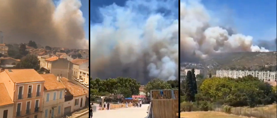 Suspenden vuelos en aeropuerto de Marsella tras voraz incendio forestal al sur de Francia