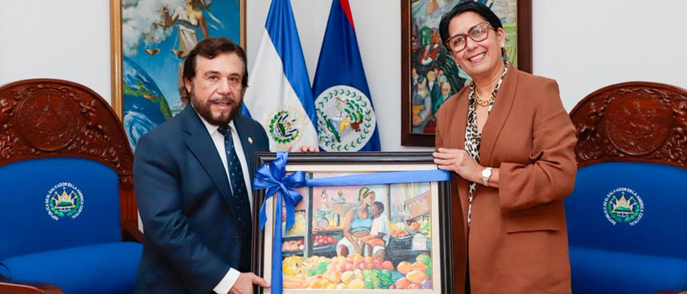 Embajadora de Belice finaliza su misión diplomática en el país y se reúne con el vicepresidente Ulloa