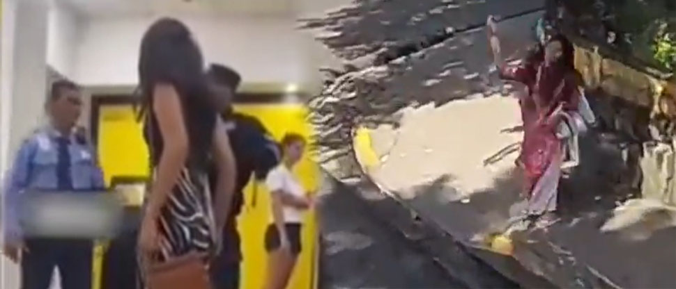 Lo vuelve a hacer: mujer viralizada por cachetear a seguridad de banco ahora apedrea un carro