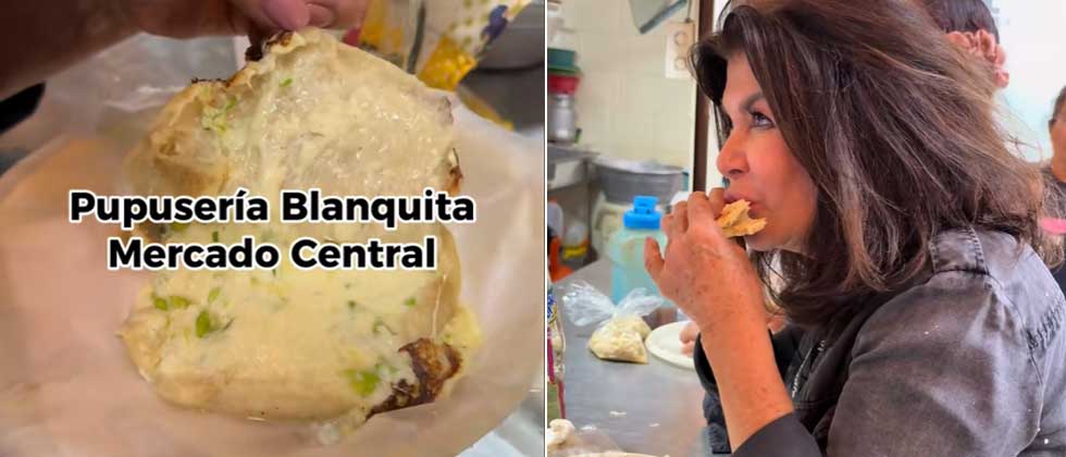 Olga Miranda queda apantallada con las mejores pupusas del Mercado Central