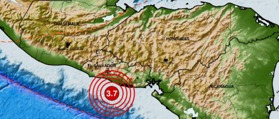 Fuerte sismo sacude la zona paracentral del país esta mañana
