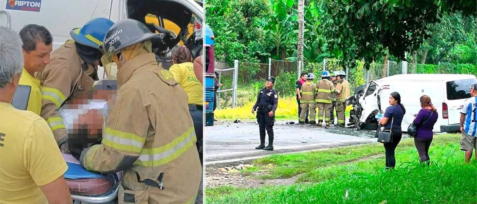 Dos lesionados de gravedad tras brutal choque en Santa Ana