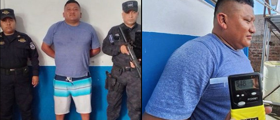 Capturan a conductor borracho con 548° de alcohol en Cuscatlán