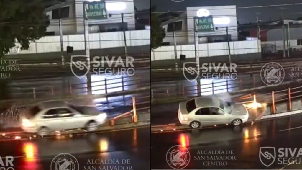 DESCUIDO: conductor se estrella contra valla de seguridad en paso a desnivel de Los Proceres