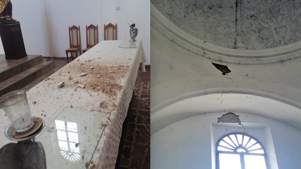 Reportan daños en parroquia de Chalchuapa, Santa Ana, tras potente sismo