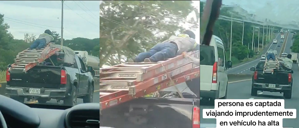 Captan a conductor manejando a excesiva velocidad, poniendo en riesgo la vida de un trabajador