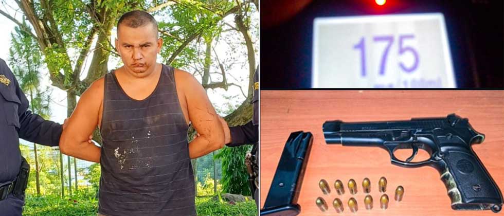 Arrestan a sujeto que conducía armado y en estado de ebriedad