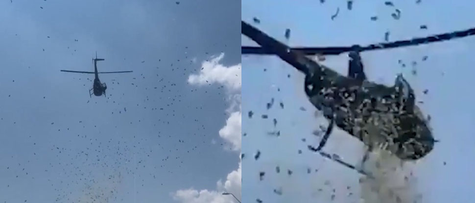 Helicóptero arroja miles de dólares en Detroit para cumplir el deseo de un millonario