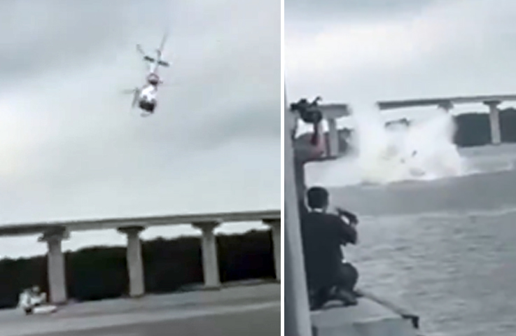 Malasia: helicóptero policial se estrella en una laguna de Gelang Patah