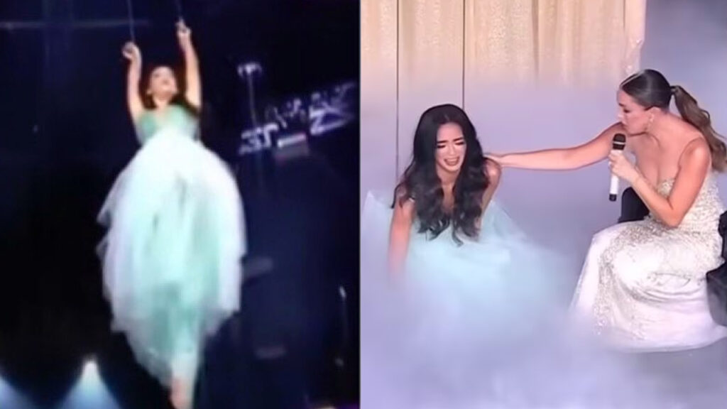 Concursante de Miss Universo Latina sufre estrepitosa caída tras intentar cumplir un reto