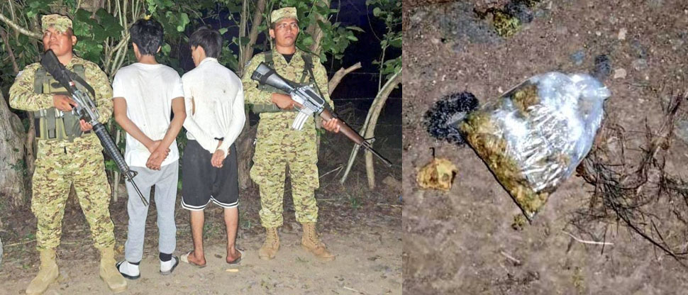 Fuerza Armada entrega a PNC a dos menores de edad que llevaban droga en Ahuachapán
