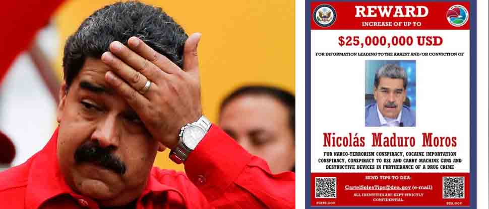 DEA ofrece hasta 25 millones de dólares por detención de Nicolás Maduro