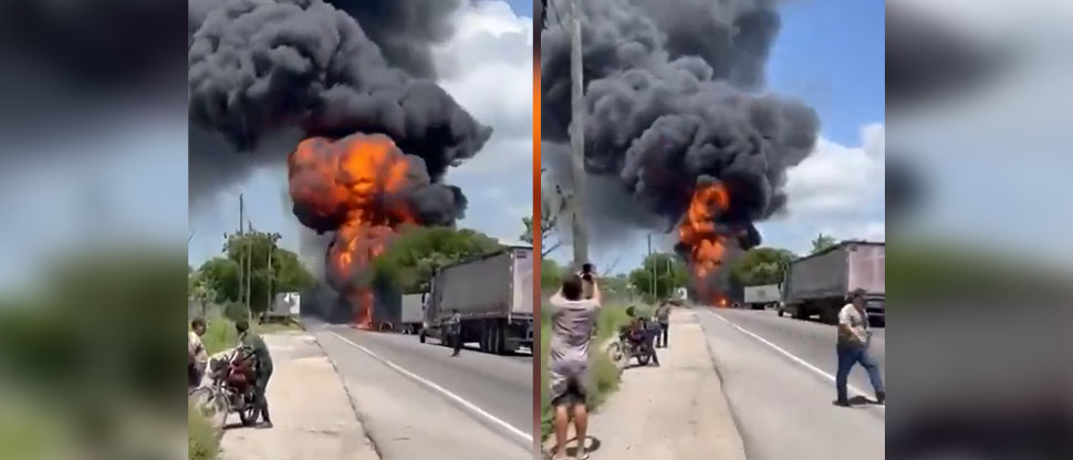 Explota cisterna cargada de gas propano en una aldea de Guatemala