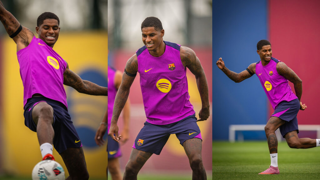 Rashford ya entrena con el Barca y genera buena química entre los jugadores
